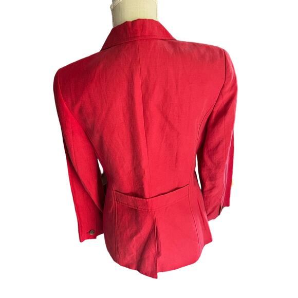 Talbots Silk and Linen Blend Red Blazer.  Size 6 - Picture 2 of 7